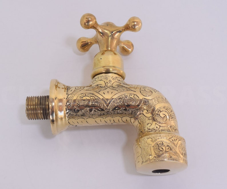 Hand-Hammered Brass Mini Wall Tap