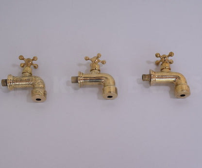 Hand-Hammered Brass Mini Wall Tap