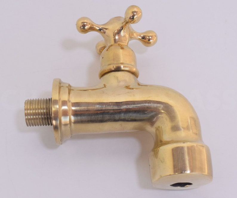 Hand-Hammered Brass Mini Wall Tap