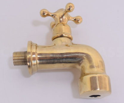 Hand-Hammered Brass Mini Wall Tap