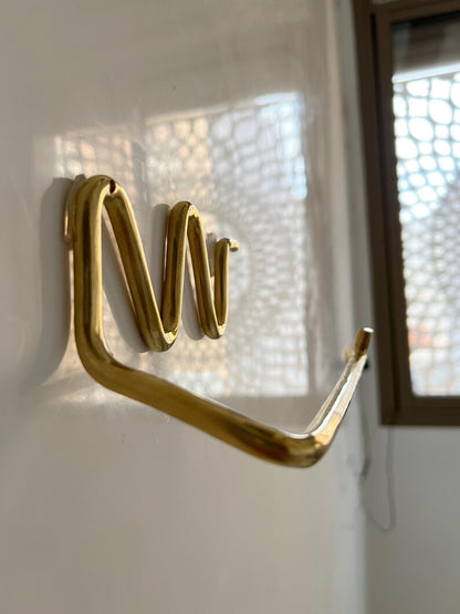 Wave Brass Wall Hook