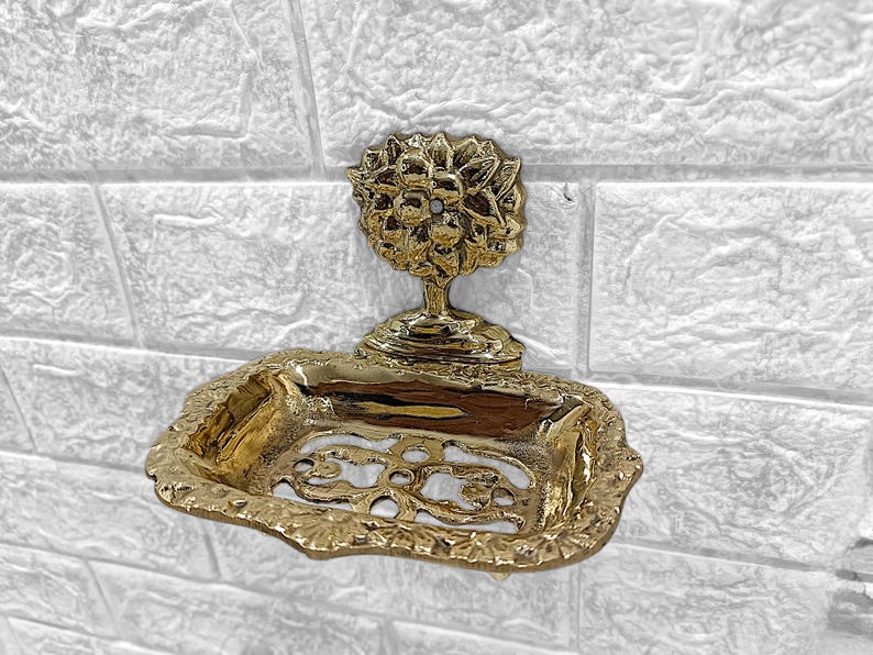 Vintage Wall-Mounted Brass Soap
