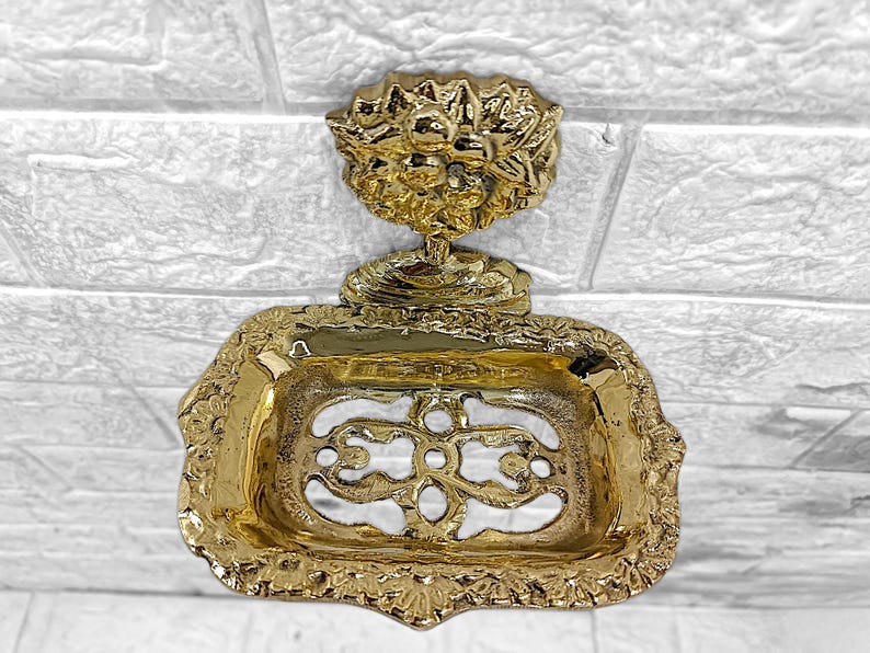 Vintage Wall-Mounted Brass Soap