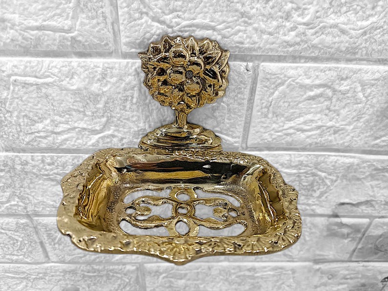 Vintage Wall-Mounted Brass Soap
