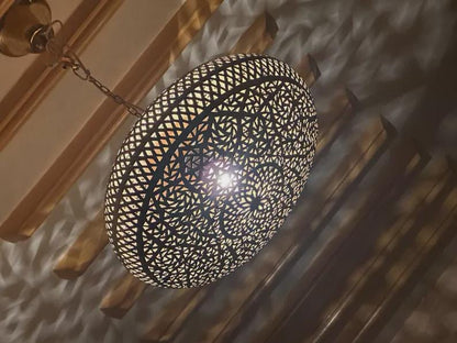 Moroccan Filigree Brass Pendant