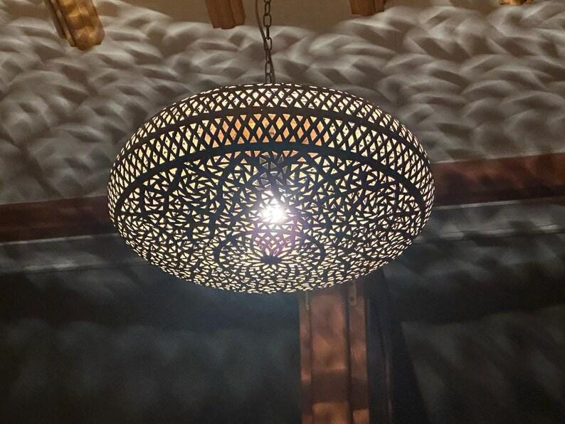 Moroccan Filigree Brass Pendant