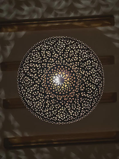 Moroccan Filigree Brass Pendant