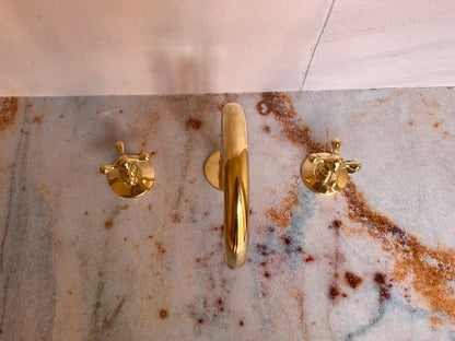 Minimalist Widespread Brass Bathroom Faucet
