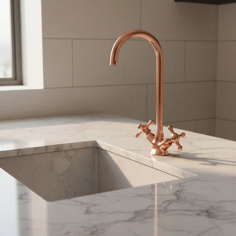 Polished Rose Copper Monobloc Faucet