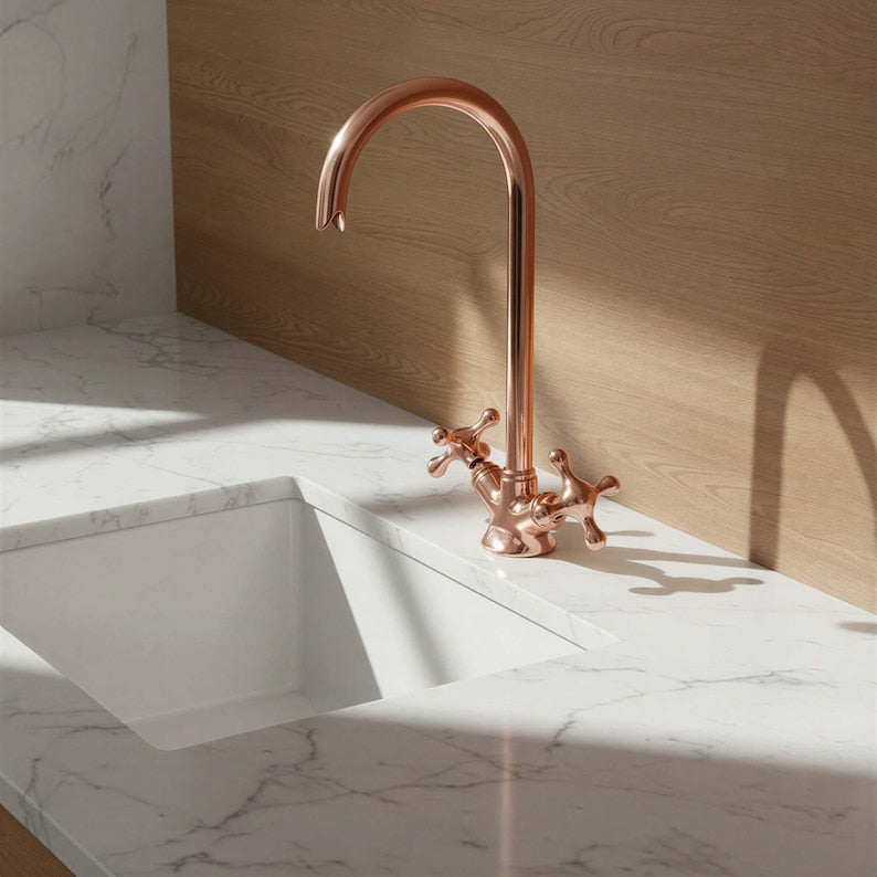 Polished Rose Copper Monobloc Faucet