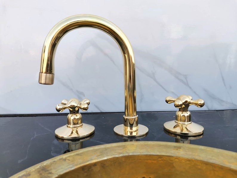 Widespread Unlacquered Brass Deck