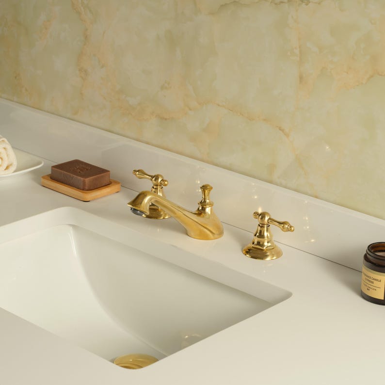 Artisan Brass Widespread Bathroom Faucet