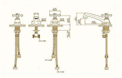 Artisan Brass Widespread Bathroom Faucet
