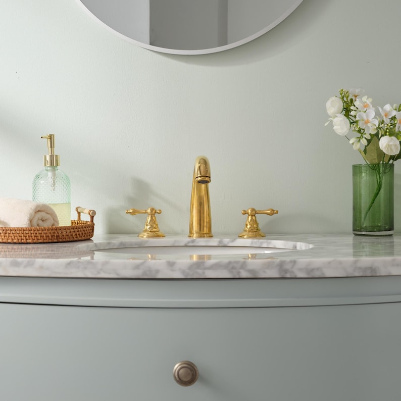 The Sculptural Widespread Brass Faucet