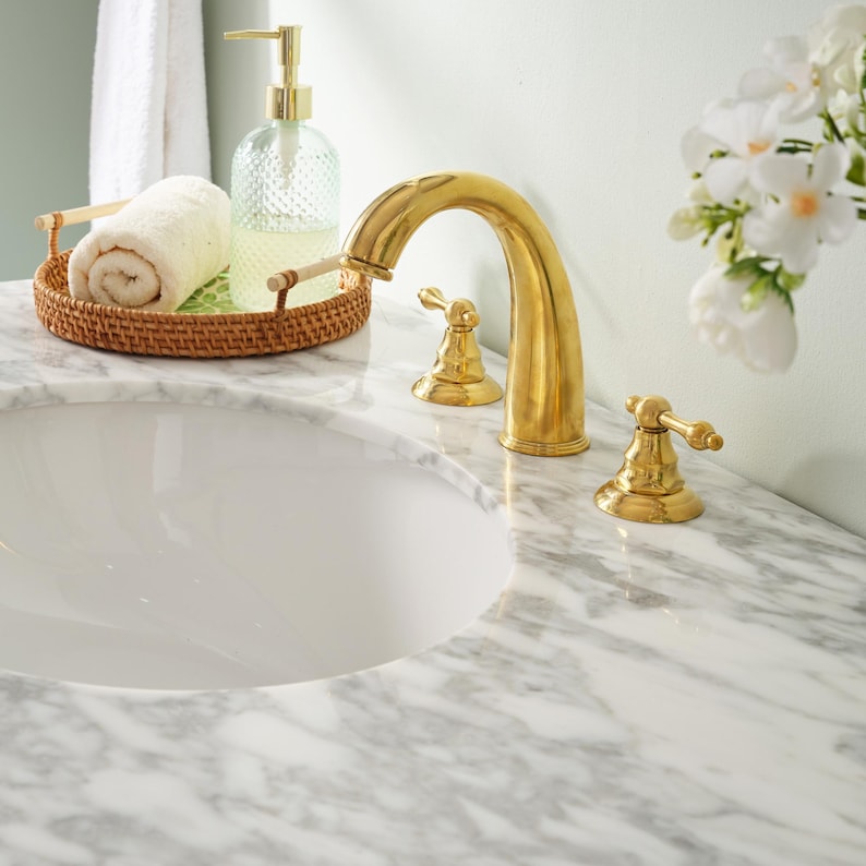 The Sculptural Widespread Brass Faucet