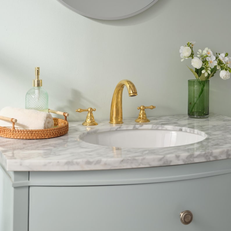 The Sculptural Widespread Brass Faucet