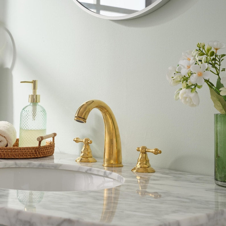 The Sculptural Widespread Brass Faucet