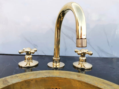 Widespread Unlacquered Brass Deck