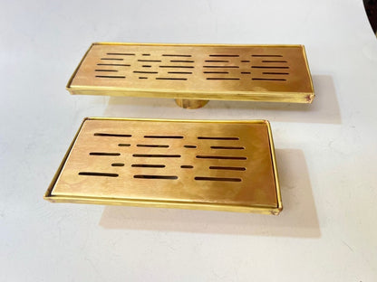 Unlacquered Brass Rectangular Shower Drain Cover