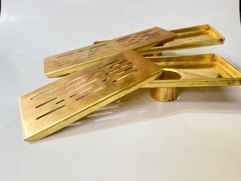 Unlacquered Brass Rectangular Shower Drain Cover