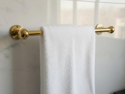 Sleek Unlacquered Brass Towel Rod