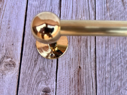 Sleek Unlacquered Brass Towel Rod