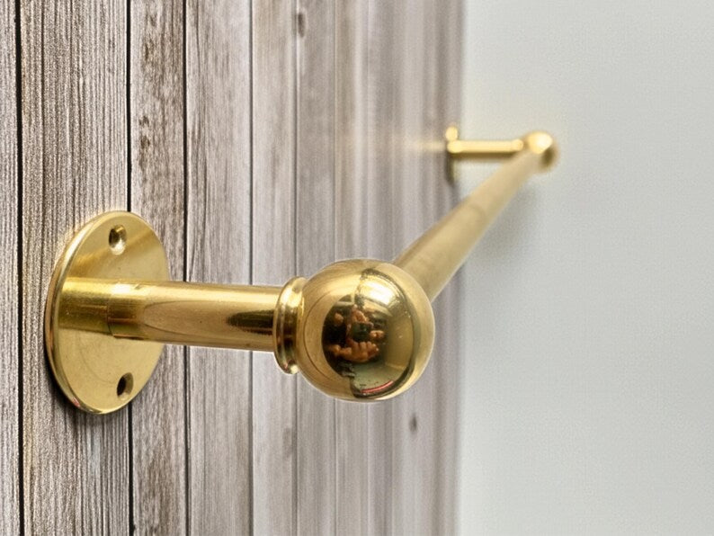 Sleek Unlacquered Brass Towel Rod