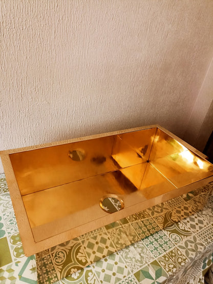 Handcrafted Polished Brass Kitchen & Bar Sink Set