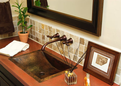 Hand-Hammered Antique Copper Rectangular Undermount Sink