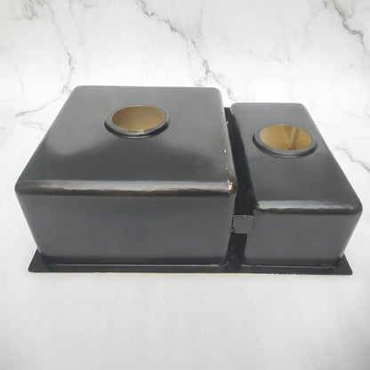 Luxury Polished Gold Double-Basin Undermount Kitchen Sink
