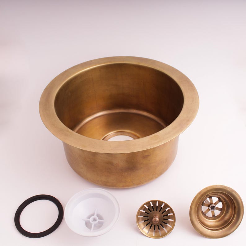 Antique Brass Sink Strainer and Drain Assembly Set