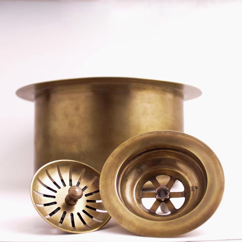 Antique Brass Sink Strainer and Drain Assembly Set