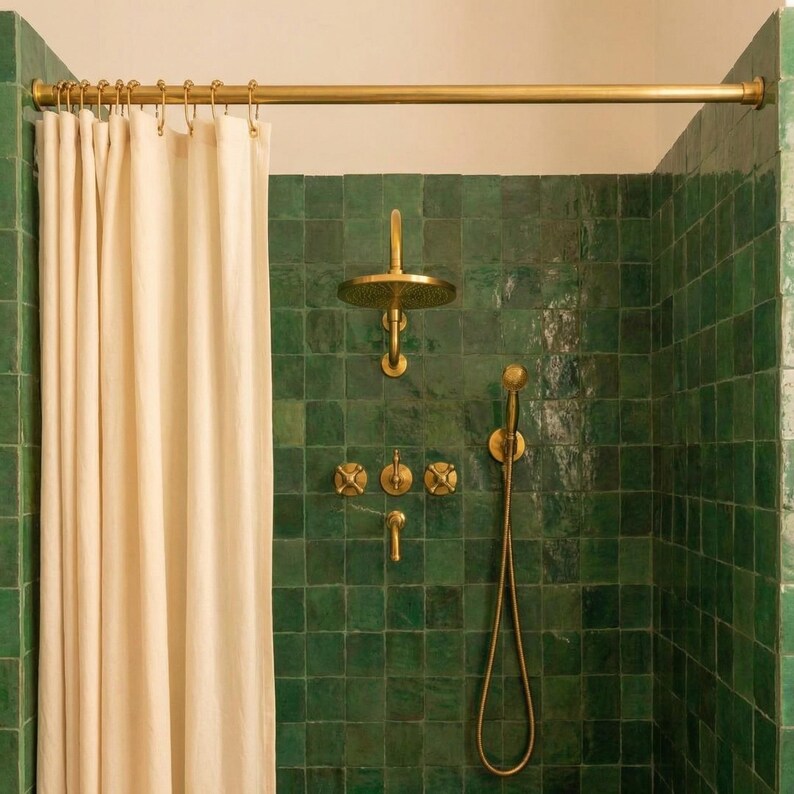 Solid Brass Wall-Mount Exposed Shower with Handheld Sprayer