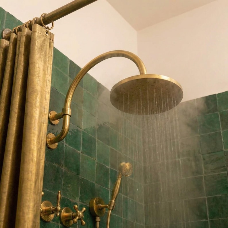 Solid Brass Wall-Mount Exposed Shower with Handheld Sprayer