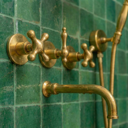 Solid Brass Wall-Mount Exposed Shower with Handheld Sprayer