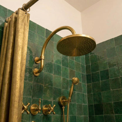 Solid Brass Wall-Mount Exposed Shower with Handheld Sprayer