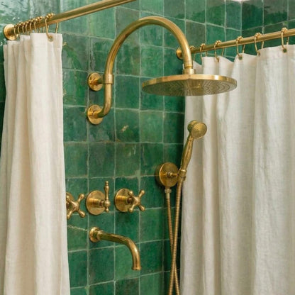 Solid Brass Wall-Mount Exposed Shower with Handheld Sprayer