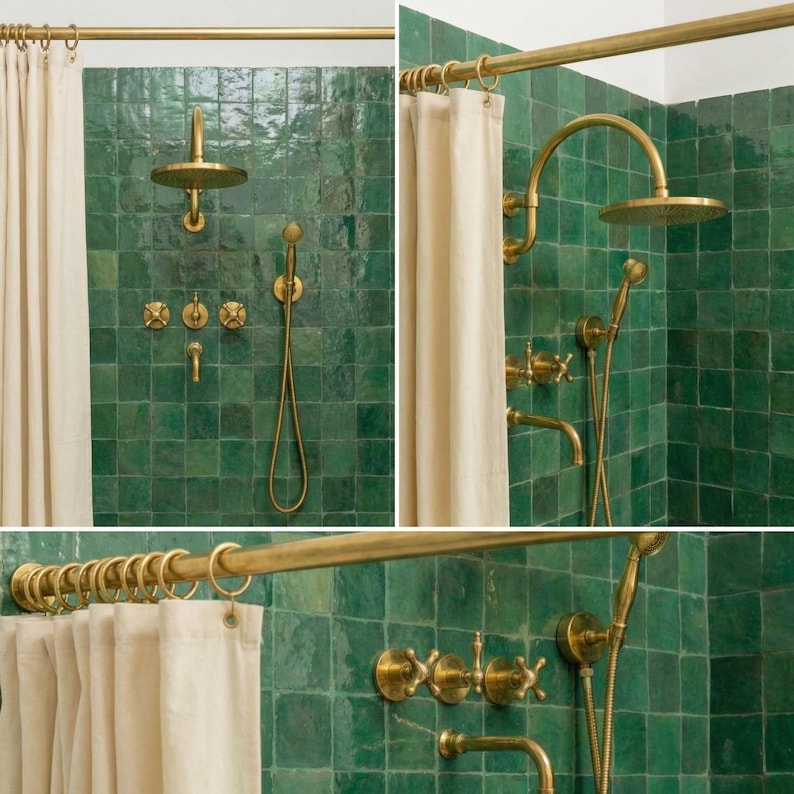 Solid Brass Wall-Mount Exposed Shower with Handheld Sprayer