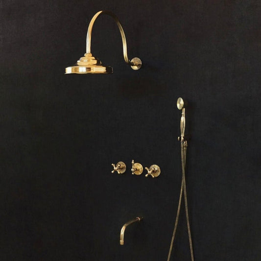 Artisan Unlacquered Brass Exposed Shower System