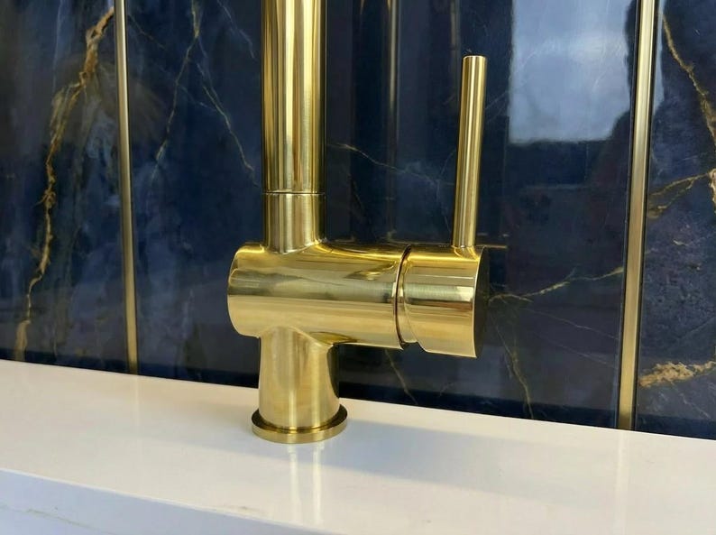 Unlacquered Brass Pull-Down Kitchen Faucet