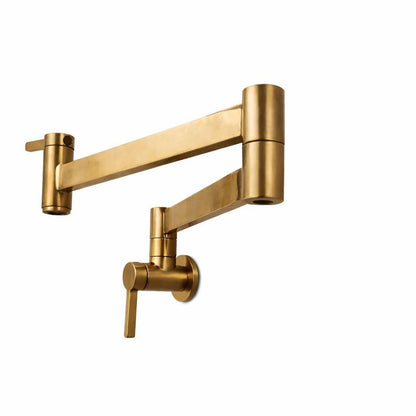 Modern Brushed Brass Wall Mount Pot Filler Faucet