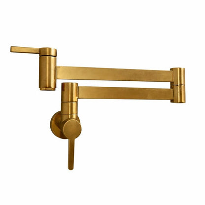 Modern Brushed Brass Wall Mount Pot Filler Faucet