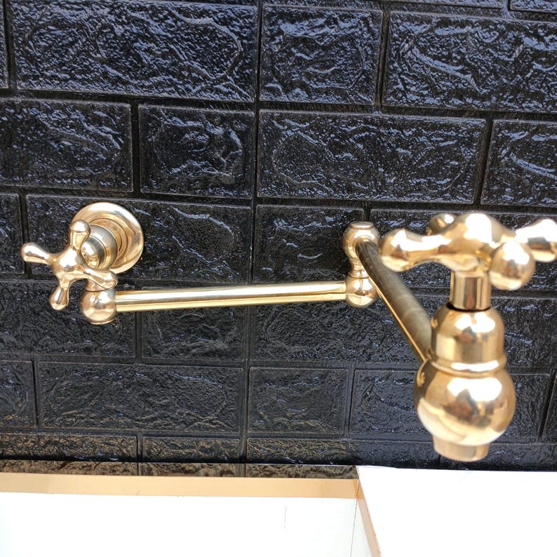 Unlacquered Brass Wall Mount Pot Filler