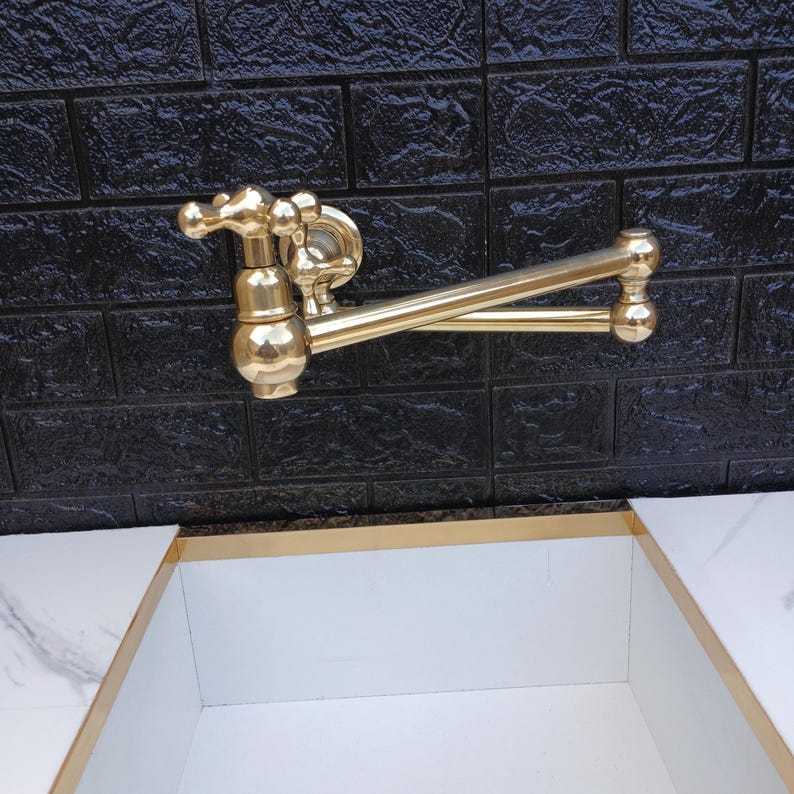 Unlacquered Brass Wall Mount Pot Filler