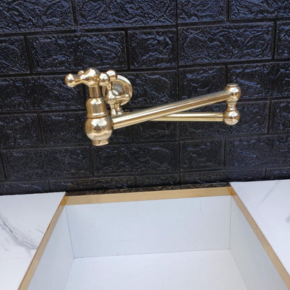 Unlacquered Brass Wall Mount Pot Filler