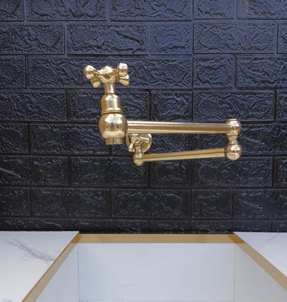 Unlacquered Brass Wall Mount Pot Filler