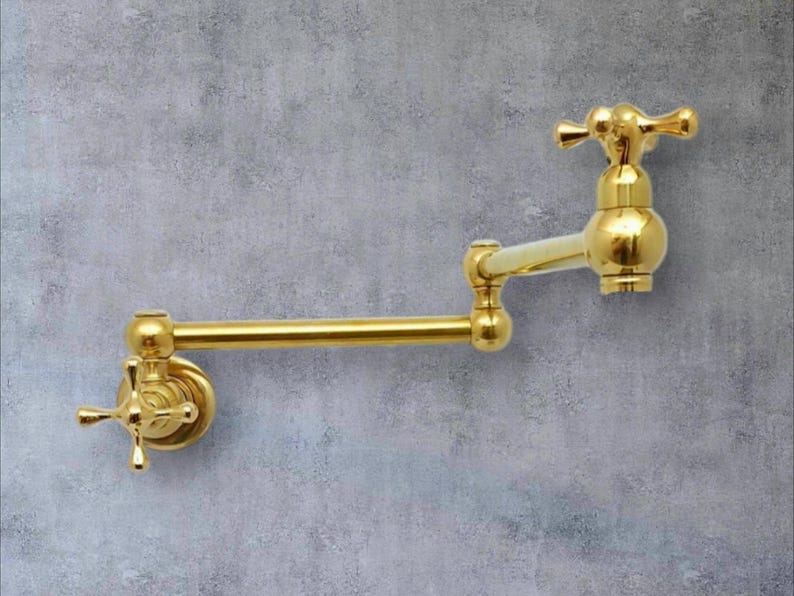 Unlacquered Brass Wall Mount Pot Filler