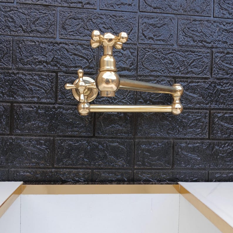 Unlacquered Brass Wall Mount Pot Filler