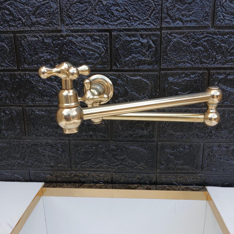 Unlacquered Brass Wall Mount Pot Filler