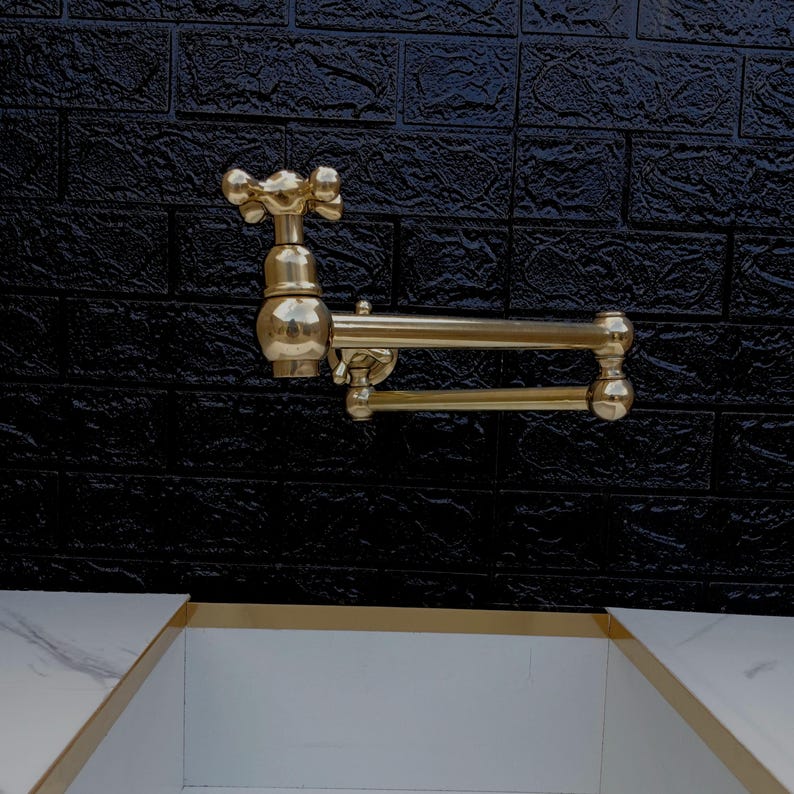 Unlacquered Brass Wall Mount Pot Filler